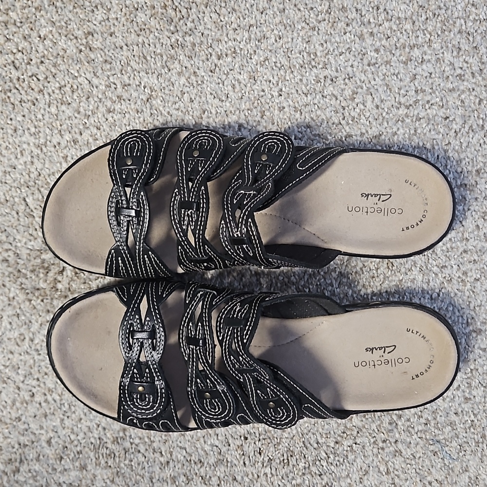 Clarks Black Sandals size 8